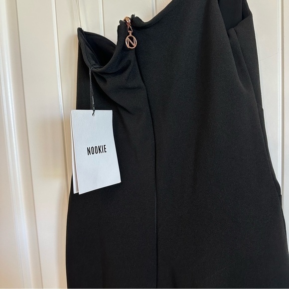 NWT NOOKIE designer LUST one shoulder black cocktail dress size S - Picture 4 of 7
